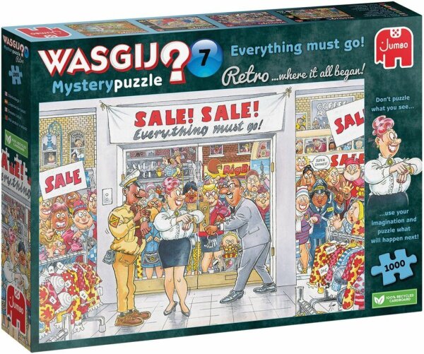 Jumbo 1110100018 Wasgij Retro Mystery 7 Alles muss raus! 1000 Teile