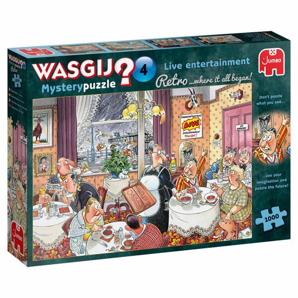 Jumbo 19177 Wasgij Retro Mystery 4 - Live-Unterhaltung! 1000 Teile Puzzle