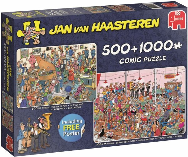 Jumbo 19058 Jan van Haasteren - Lets Party! 500 und 1000 Teile Puzzle