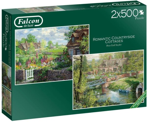 Jumbo 11261 Falcon - Romantic Countryside Cottages 2x 500 Teile Puzzle