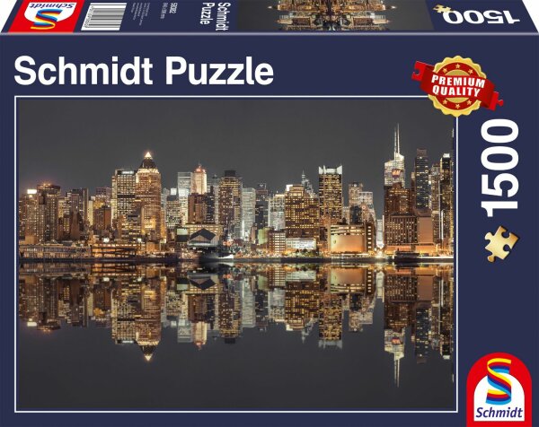 Schmidt 58382 New York Skyline bei Nacht Standard 1500 Teile Puzzle