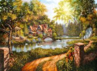 Ravensburger 16582 Cottage am Fluß 500 Teile Puzzle