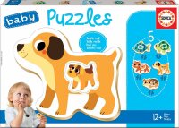 Educa 17573 Haustiere 2x2/2x3/4 Teile Baby Puzzle