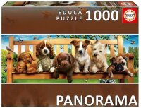 Educa 19038 Welpen Strand 1000 Teile Panorama Puzzle