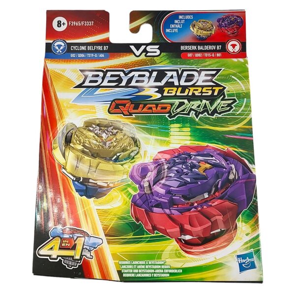 Beyblade F3965EU40 Burst Quad Drive Cyclone Belfyre B7 + Berserk Balderov B7