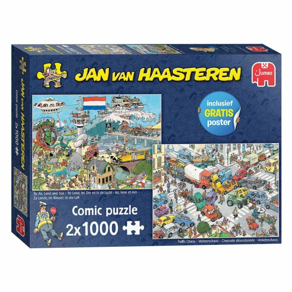 Jumbo 20073 Jan van Haasteren-Traffic Chaos & By Air Land and Sea 2x1000 Teile Puzzle